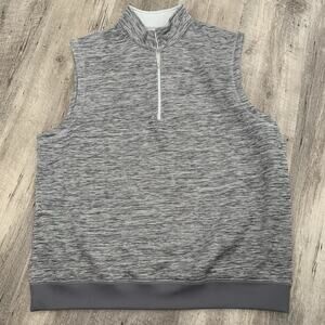 Callaway Golf Vest Mens XL Weather Series 1/4 Zip Gray Melange Knit